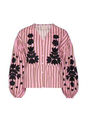 Rikke bluse Pink Stripes Sissel Edelbo 
